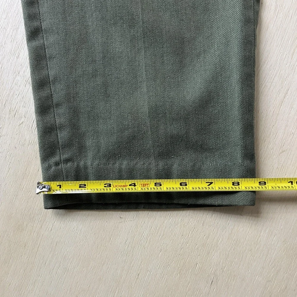 Vintage Green Twill Chino Pants Mens 42x29 Straight Regular Fit Casual Workwear